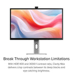 Moniteur Clarity Pro 27" UHD 4K avec alimentation 65 W et webcam