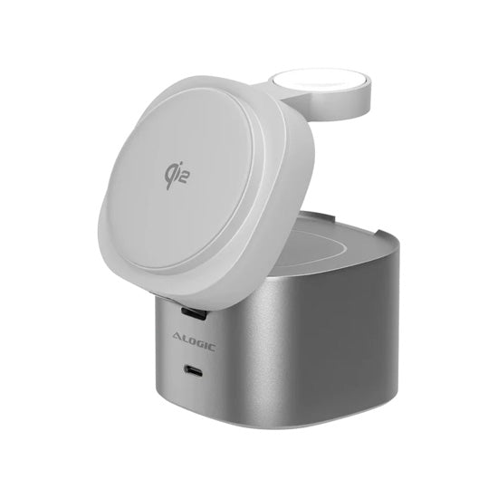 PowerPod support de charge rapide sans fil Qi2 4-en-1 Blanc