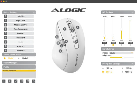 Souris programmable 7 touches Apex Bluetooth USB-C rechargeable Blanc