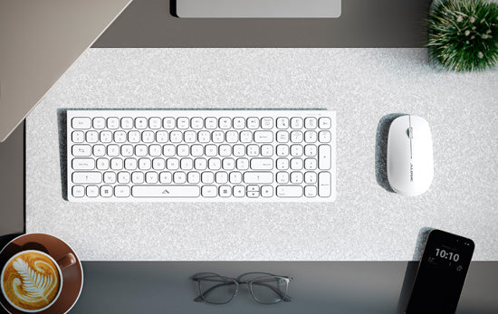 Clavier AZERTY sans fil rechargeable USB-C Echelon Compact Blanc