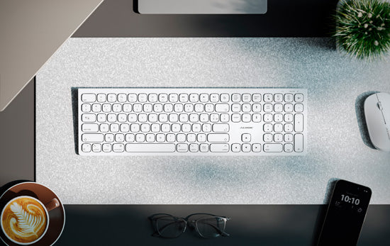 Clavier AZERTY sans fil rechargeable USB-C Echelon Blanc