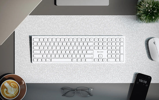 Clavier AZERTY sans fil rechargeable USB-C Echelon Blanc