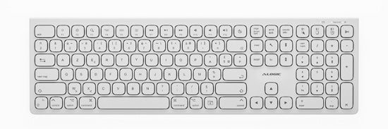Clavier AZERTY sans fil rechargeable USB-C Echelon Blanc