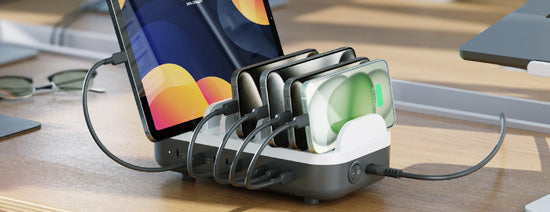 Station de Charge de Bureau Powerfin 10 Ports USB-C 100W