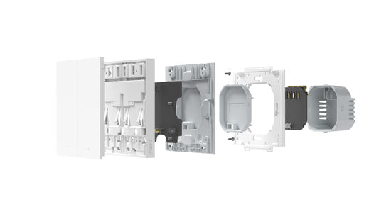 Interrupteur mural intelligent H1 EU (sans neutre, double bouton) Blanc