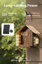 Mangeoire en métal V avec IA et module solaire