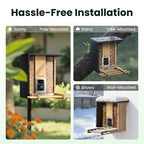 Feeder Bamboo AI gratuite à vie avec énergie solaire