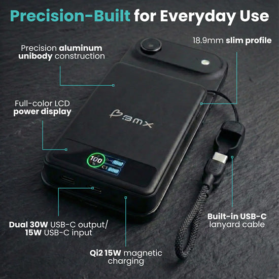 Batterie Magnétique SolidSafe™ Solid-State 10.000mAh Noir