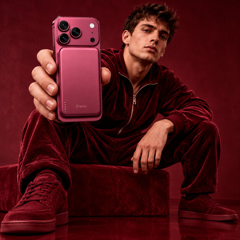Batterie Magnétique SolidSafe™ Air Titanium 5000mAh Qi2 Burgundy