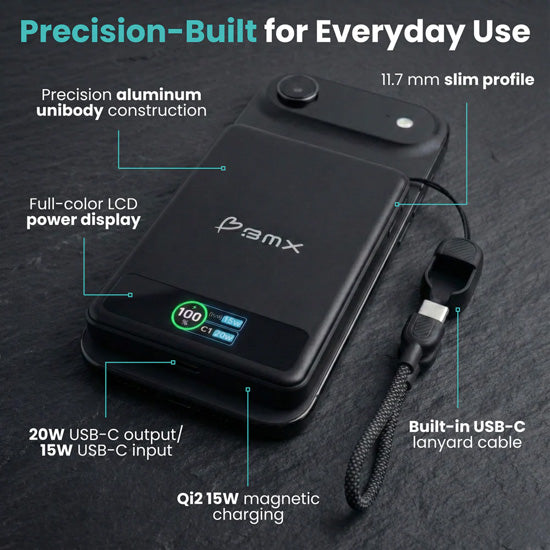 Batterie Magnétique SolidSafe™ Solid-State 5000mAh Noir