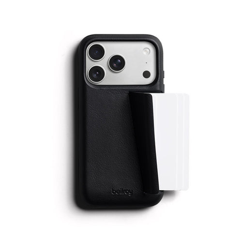 Coque en cuir Premium 3 Card iPhone 18 Pro / 17 Pro Noir