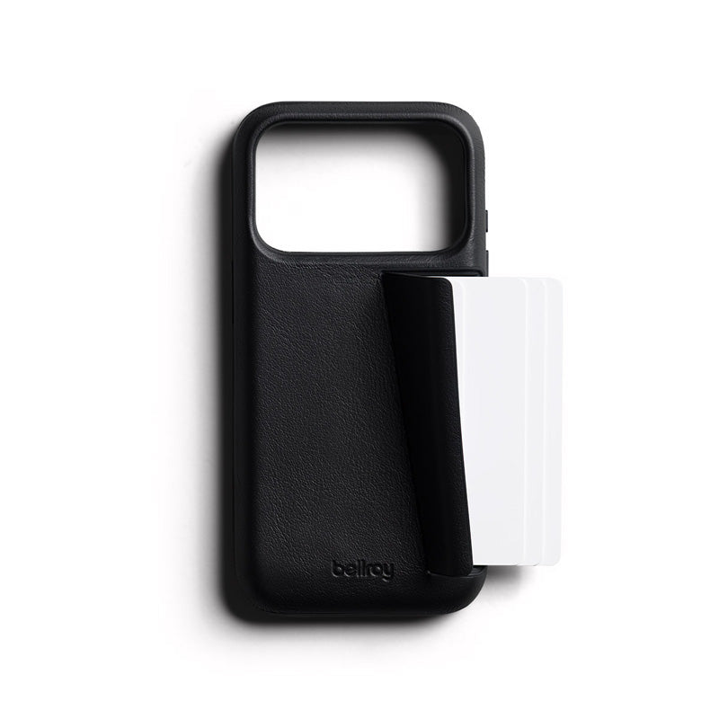 Coque en cuir Premium 3 Card iPhone 18 Pro / 17 Pro Noir