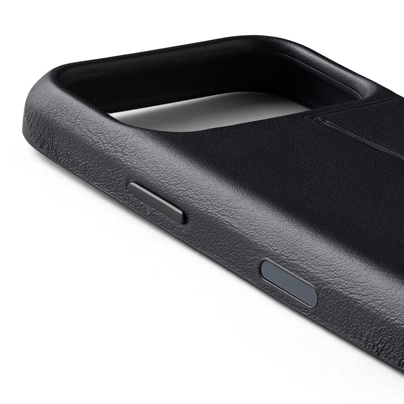 Coque en cuir Premium 3 Card iPhone 18 Pro / 17 Pro Noir