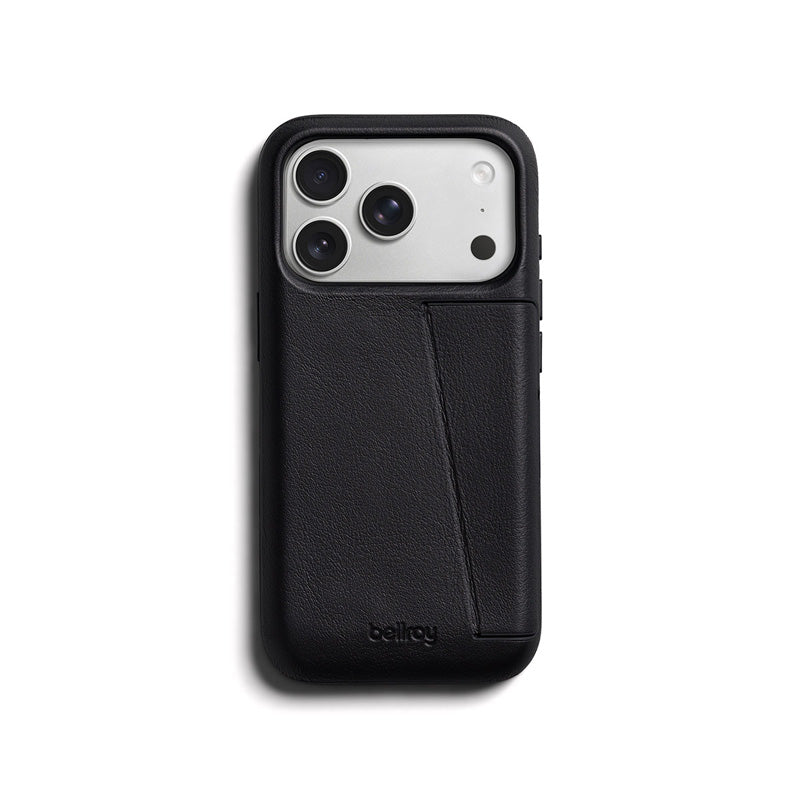 Coque en cuir Premium 3 Card iPhone 18 Pro / 17 Pro Noir