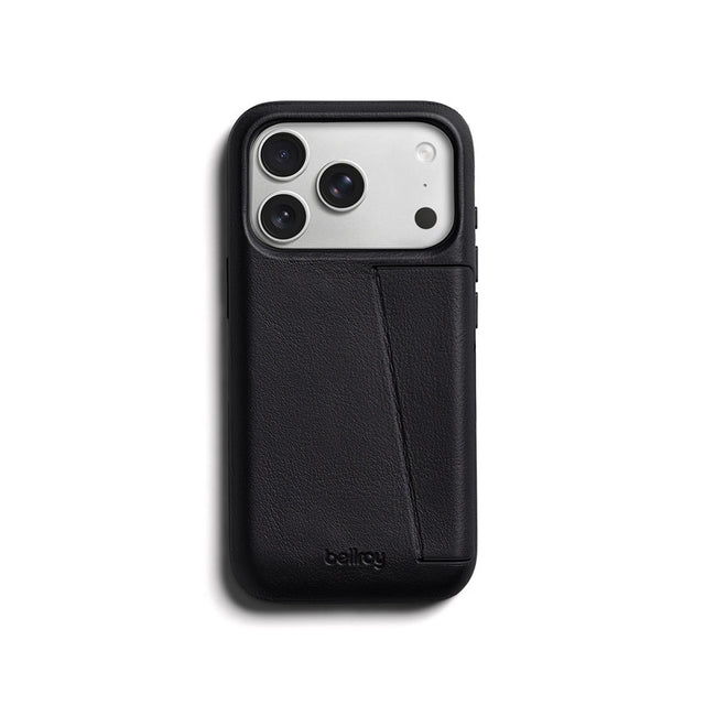 Coque en cuir Premium 3 Card iPhone 18 Pro / 17 Pro Noir