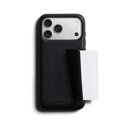 Coque en cuir Premium 3 Card iPhone 18 Pro Max / 17 Pro Max Noir