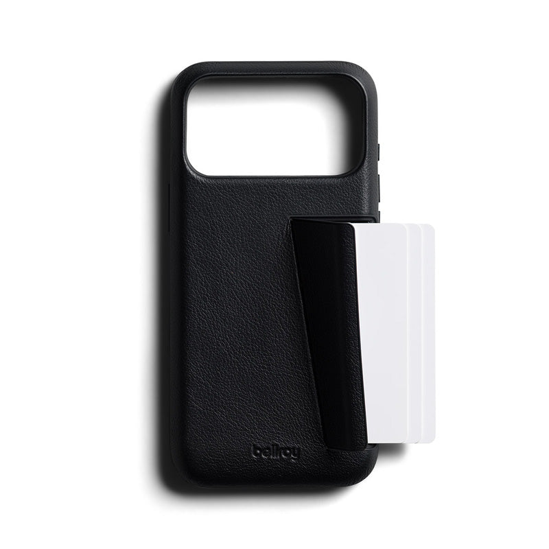 Coque en cuir Premium 3 Card iPhone 18 Pro Max / 17 Pro Max Noir