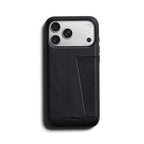 Coque en cuir Premium 3 Card iPhone 18 Pro Max / 17 Pro Max Noir