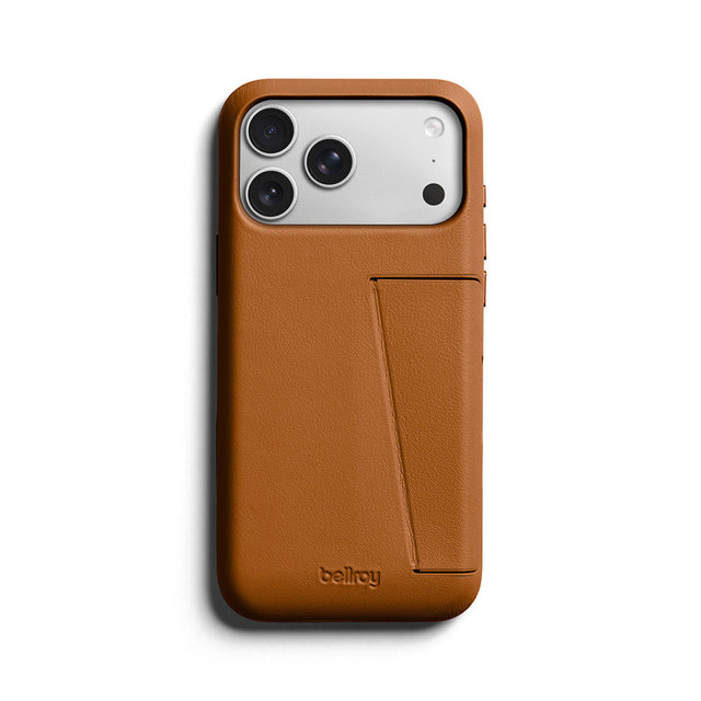Coque en cuir Premium 3 Card iPhone 18 Pro Max / 17 Pro Max Tan