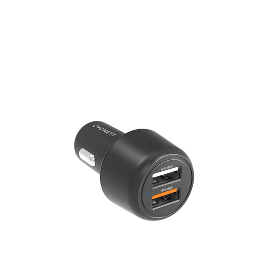 CarPower Chargeur Voiture 30W Double Port USB-A Noir