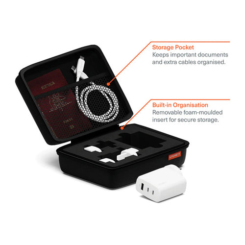 Chargeur de voyage GaN PowerMaxx 67W Blanc