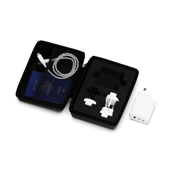 Chargeur de voyage GaN PowerMaxx 67W Blanc