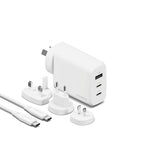Chargeur de voyage GaN PowerMaxx 67W Blanc