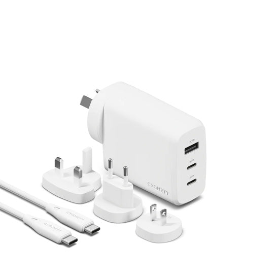 Chargeur de voyage GaN PowerMaxx 67W Blanc