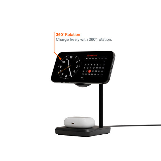 Chargeur CHARGEBASE Qi2 2-en-1 Noir