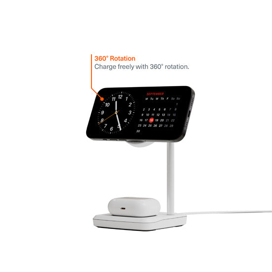 Chargeur CHARGEBASE Qi2 2-en-1 Blanc