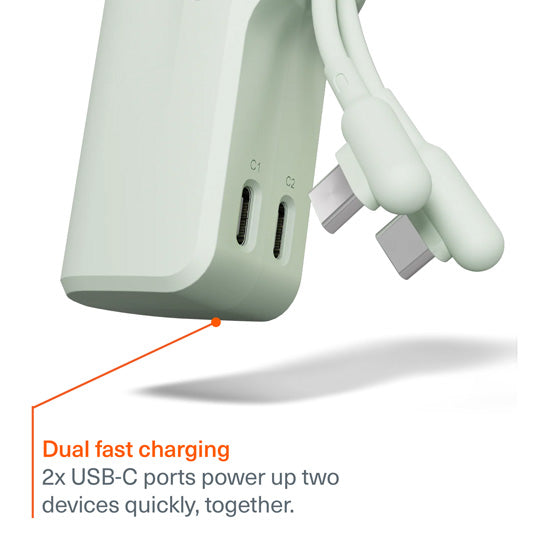 Pack Power Bank Thumboost 5,000mAh + Câble USB-C Vert
