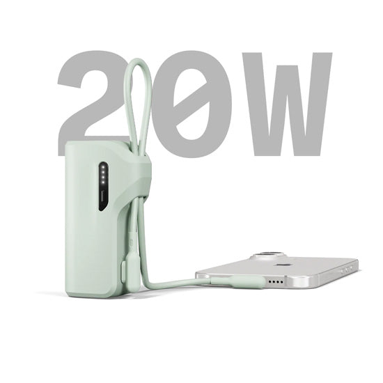 Pack Power Bank Thumboost 5,000mAh + Câble USB-C Vert