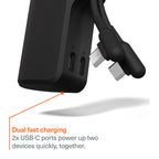 Pack Power Bank Thumboost 5,000mAh + Câble USB-C Noir