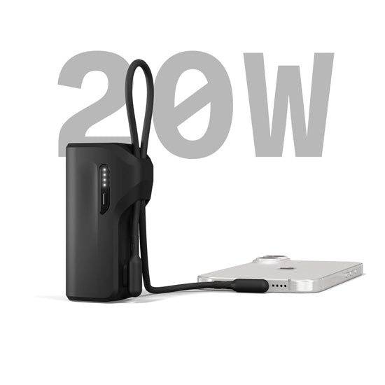 Pack Power Bank Thumboost 5,000mAh + Câble USB-C Noir