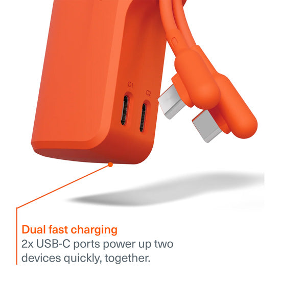 Pack Power Bank Thumboost 5,000mAh + Câble USB-C Orange