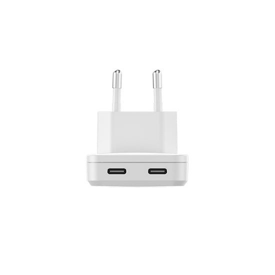 Chargeur mural SLIM GaN 30 W à deux ports USB‑C Blanc