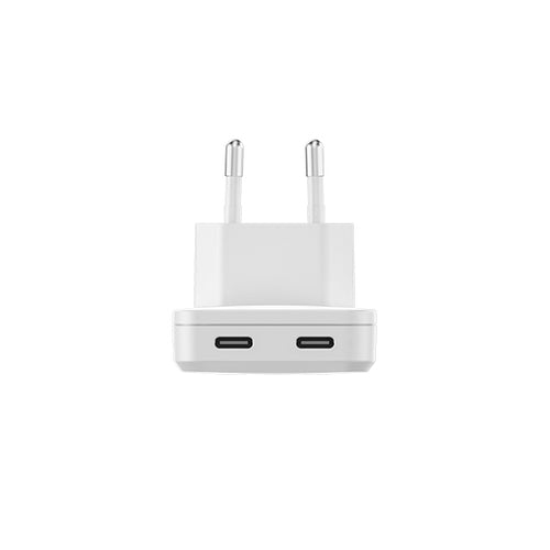 Chargeur mural SLIM GaN 30 W à deux ports USB‑C Blanc