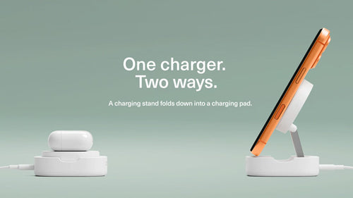 Chargeur sans fil magnétique pliable Qi2 ChargeBase Blanc