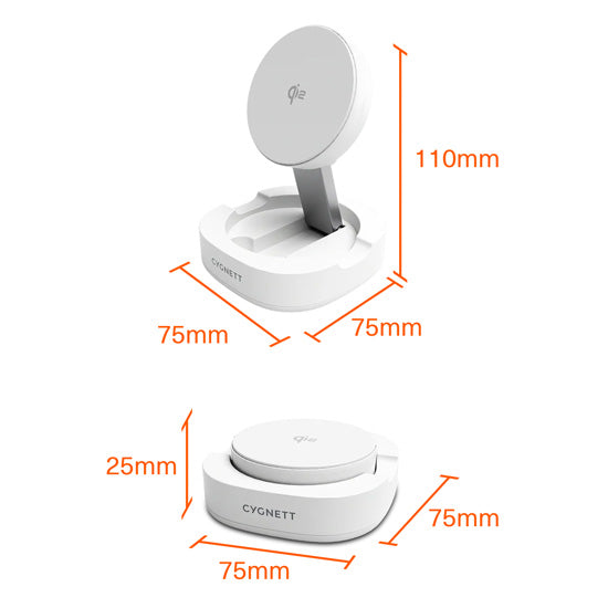 Chargeur sans fil magnétique pliable Qi2 ChargeBase Blanc