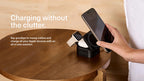 Chargeur sans fil pliable 3-en-1 MagStand avec câble rétractable Noir