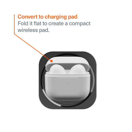 Chargeur sans fil pliable 3-en-1 MagStand avec câble rétractable Noir
