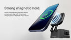 Chargeur sans fil pliable 3-en-1 MagStand avec câble rétractable Noir