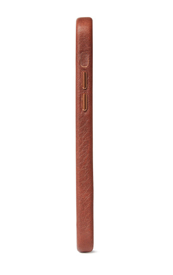 Coque en cuir iPhone 12 Mini Marron