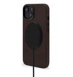 Coque MagSafe en cuir iPhone 14 Plus Marron