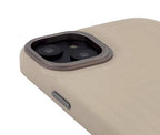 Coque MagSafe en cuir iPhone 14 Plus Beige