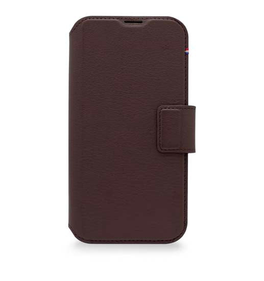 Folio en cuir iPhone 14 Plus Marron