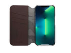 Folio en cuir iPhone 14 Plus Marron