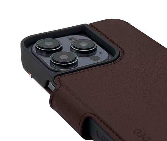 Folio en cuir iPhone 14 Plus Marron