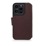 Folio en cuir iPhone 14 Plus Marron
