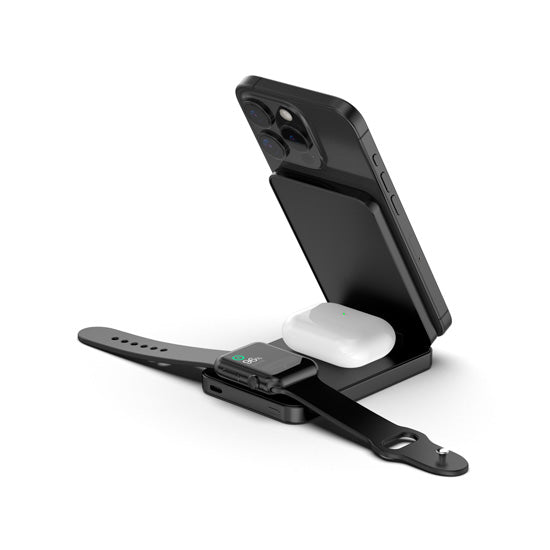 Batterie externe magnétique 4-en-1 8000 mAh Noir